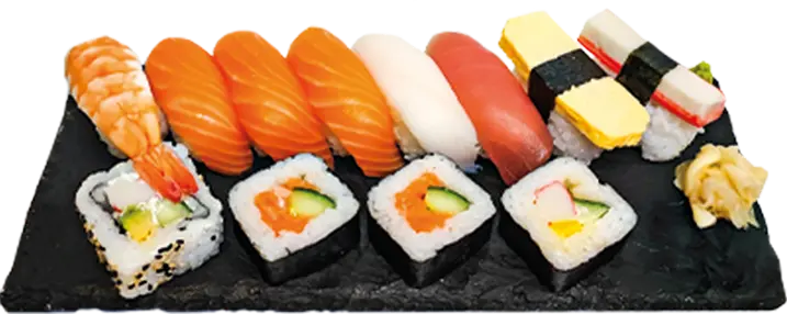 Tolv bitar sushi