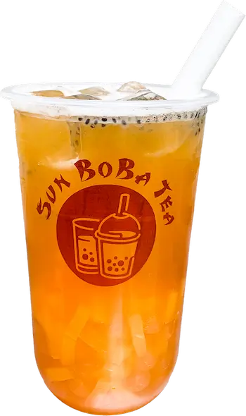 Peach black tea boba